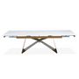 Voir la diapositive 3 : Paris Prix Table de Repas Extensible  Nayla  180-260cm Blanc & Or