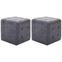 Voir la diapositive 1 : VIDAXL 2 pcs Poufs Gris 30 x 30 x 30 cm Similicuir daim