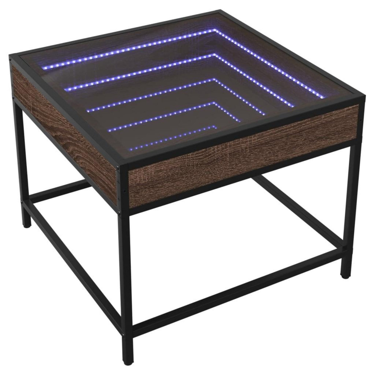 VIDAXL Table basse avec LED Infinity chene marron 50x50x41 cm