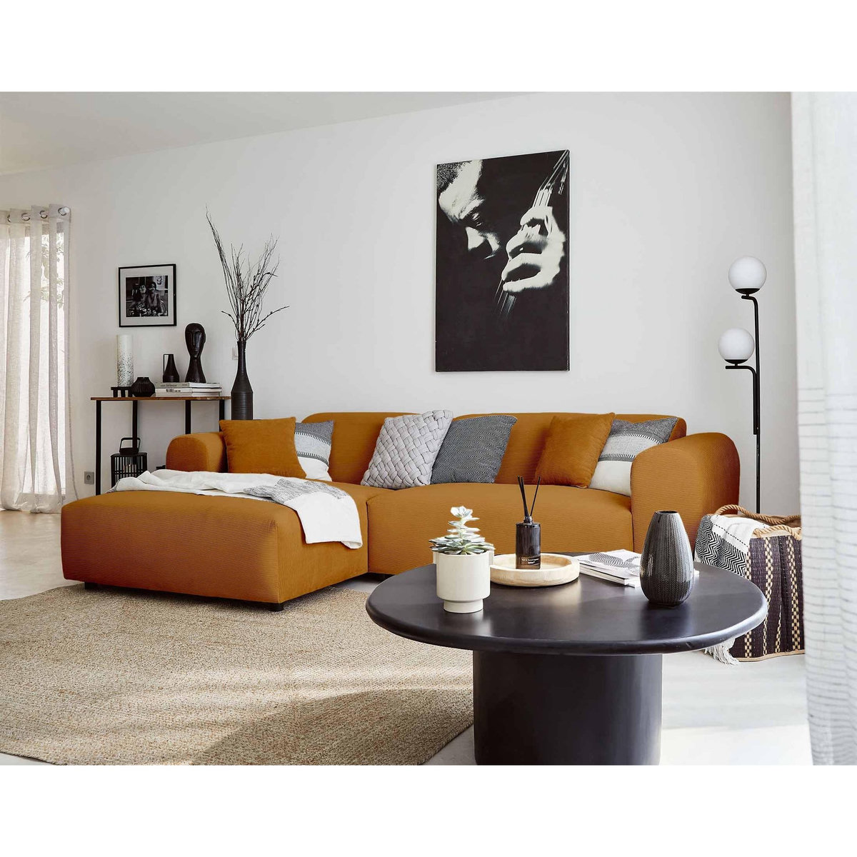 LISA DESIGN Aumance - canapé d'angle gauche 4 places - en velours côtelé