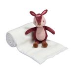 BEBE DOUCEUR Doudou et son plaid blanc. Coloris disponibles : Blanc