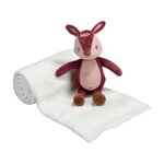 BEBE DOUCEUR Doudou et son plaid blanc. Coloris disponibles : Blanc, Bicolore