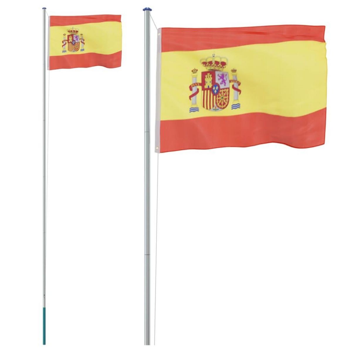 VIDAXL Drapeau de l'Espagne et mat 6,23 m Aluminium