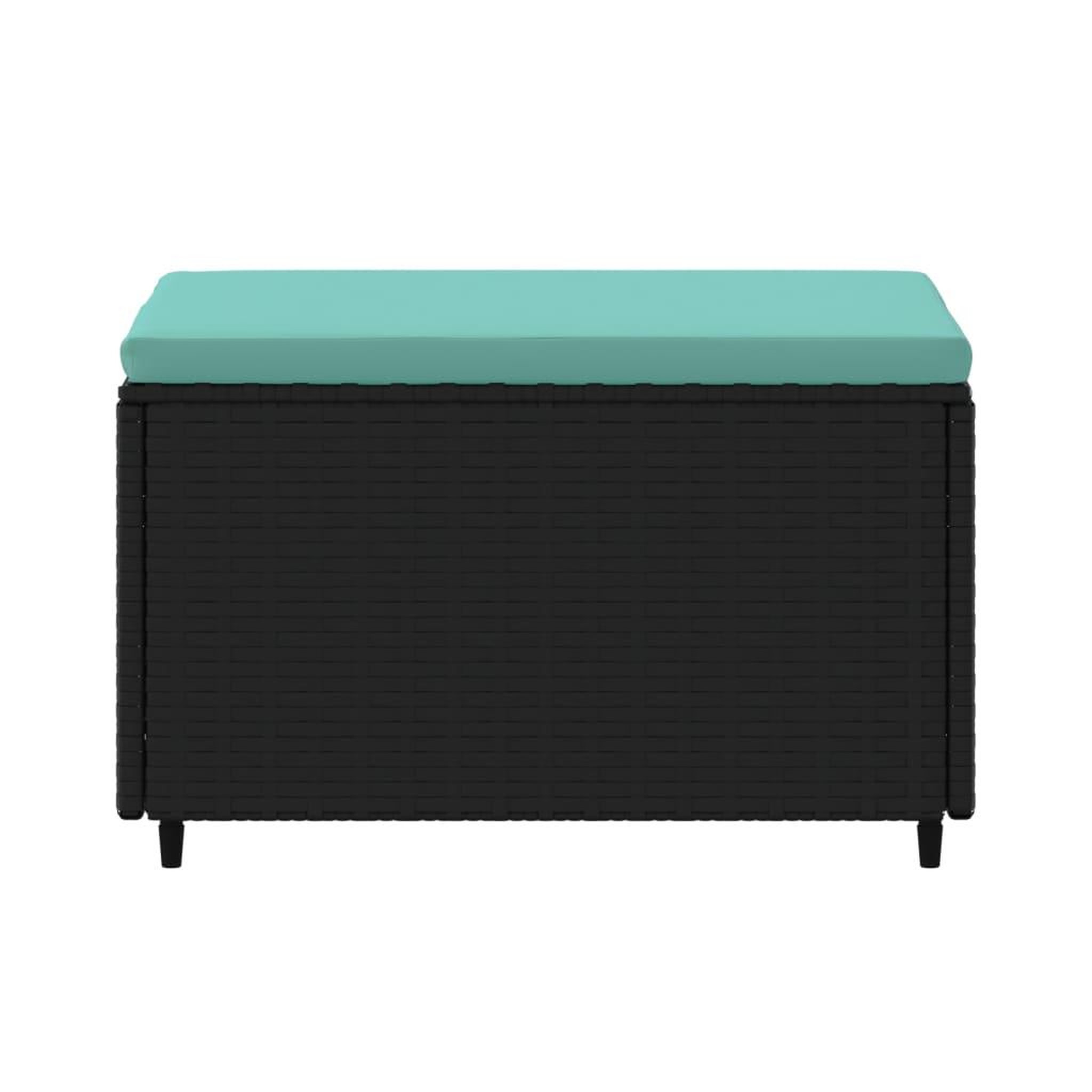 Voir la diapositive 4 : VIDAXL Repose-pied de jardin avec coussin noir resine tressee