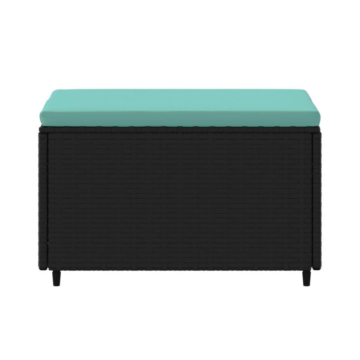 VIDAXL Repose-pied de jardin avec coussin noir resine tressee