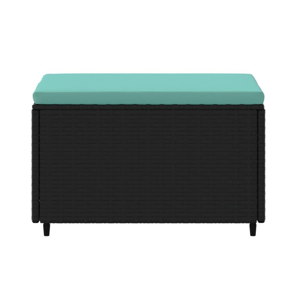 VIDAXL Repose-pied de jardin avec coussin noir resine tressee