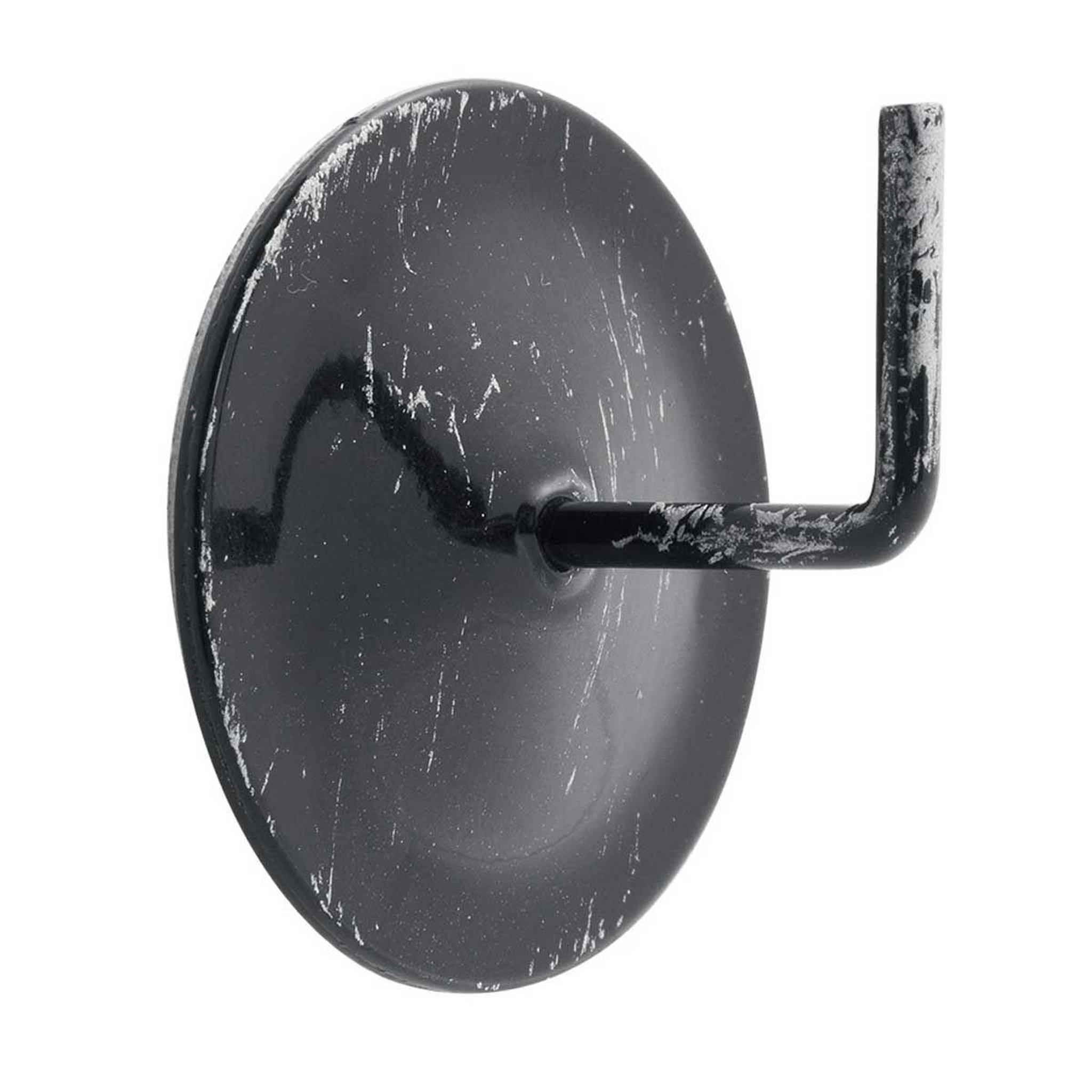 Douceur d'Intérieur Lot de 2 crochets adhésifs  déco  11cm noir & argent