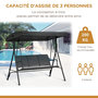Voir la diapositive 6 : OUTSUNNY Balancelle de jardin 3 places grand confort toit inclinaison réglable assise et dossier ergonomique acier époxy textilène noir