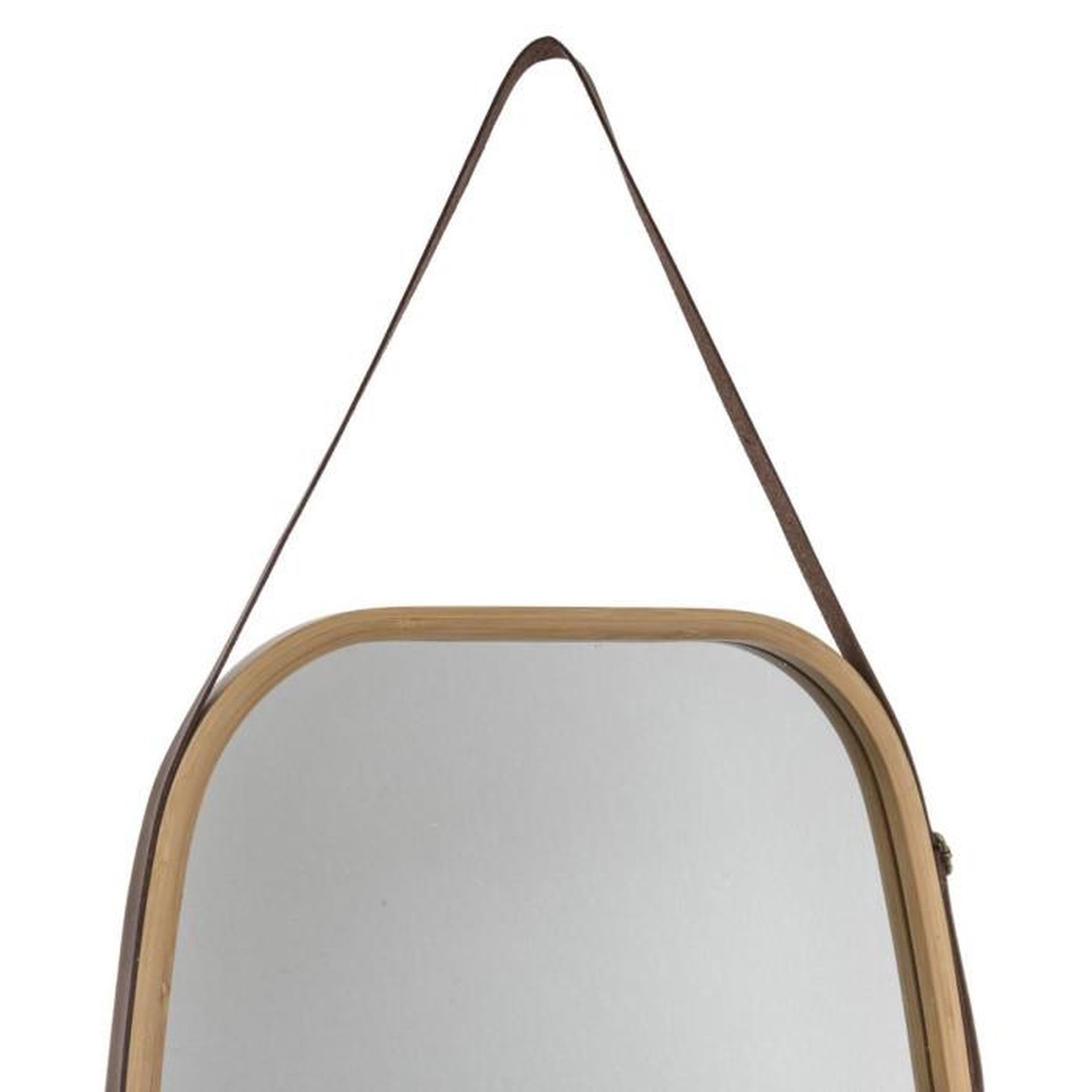 Voir la diapositive 3 : FIVE Miroir Mural Ovale avec Anse  Léa  77cm Naturel