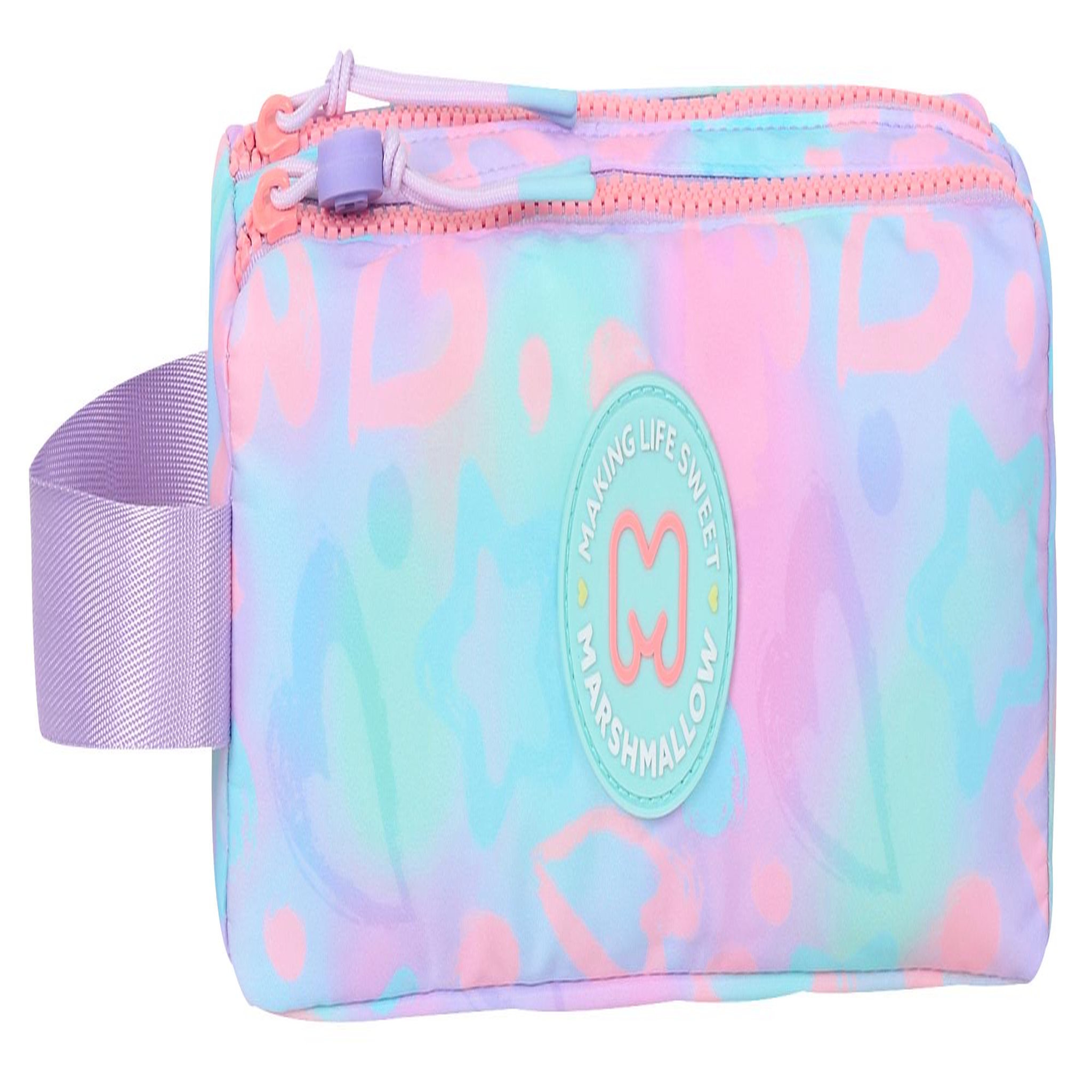 Bagtrotter MARSHMALLOW - Trousse scolaire double compartiment FUNNY LOVE - Multicolore pastel - Fille