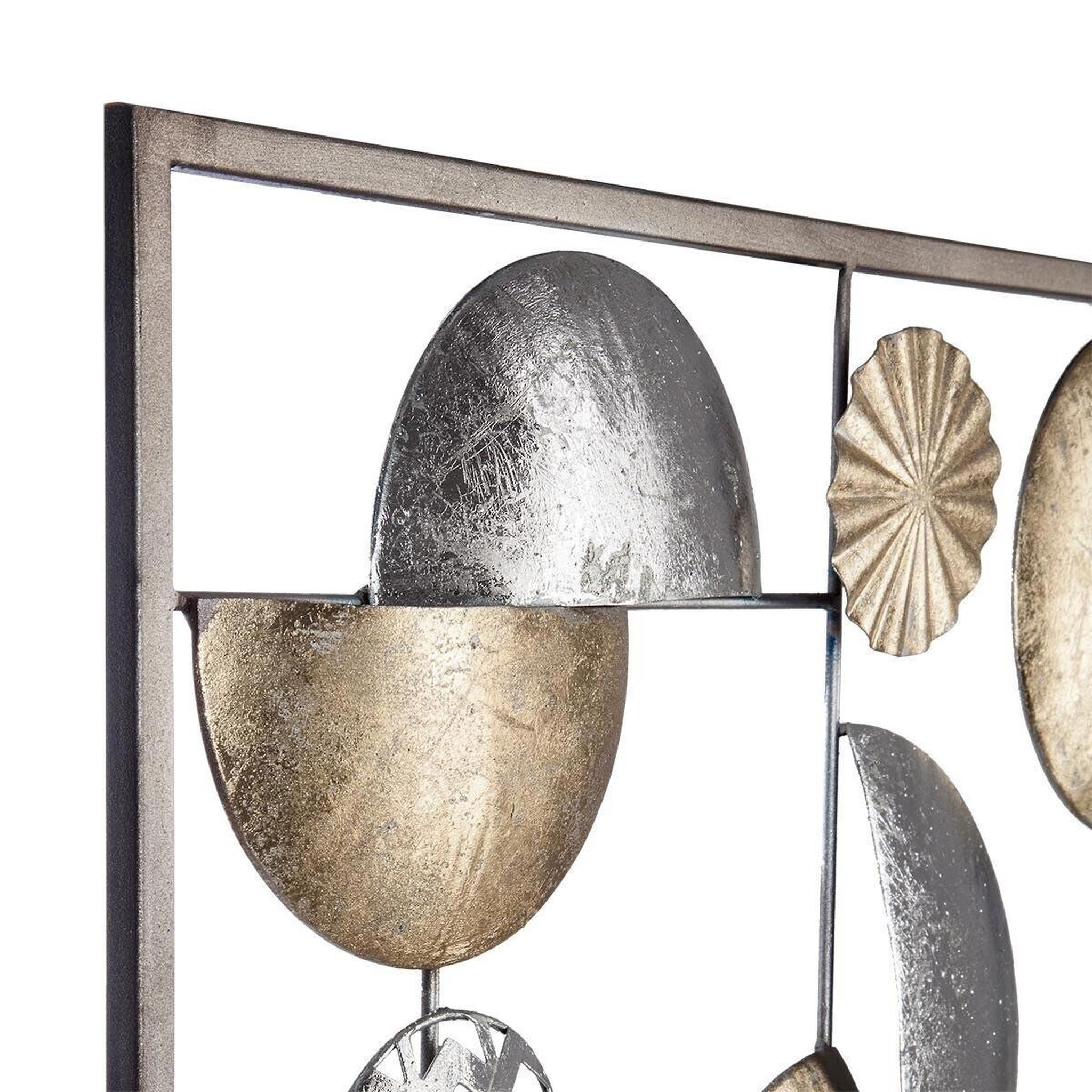 Voir la diapositive 2 : ATMOSPHERA Décoration murale métal  sphère  50cm or & argent