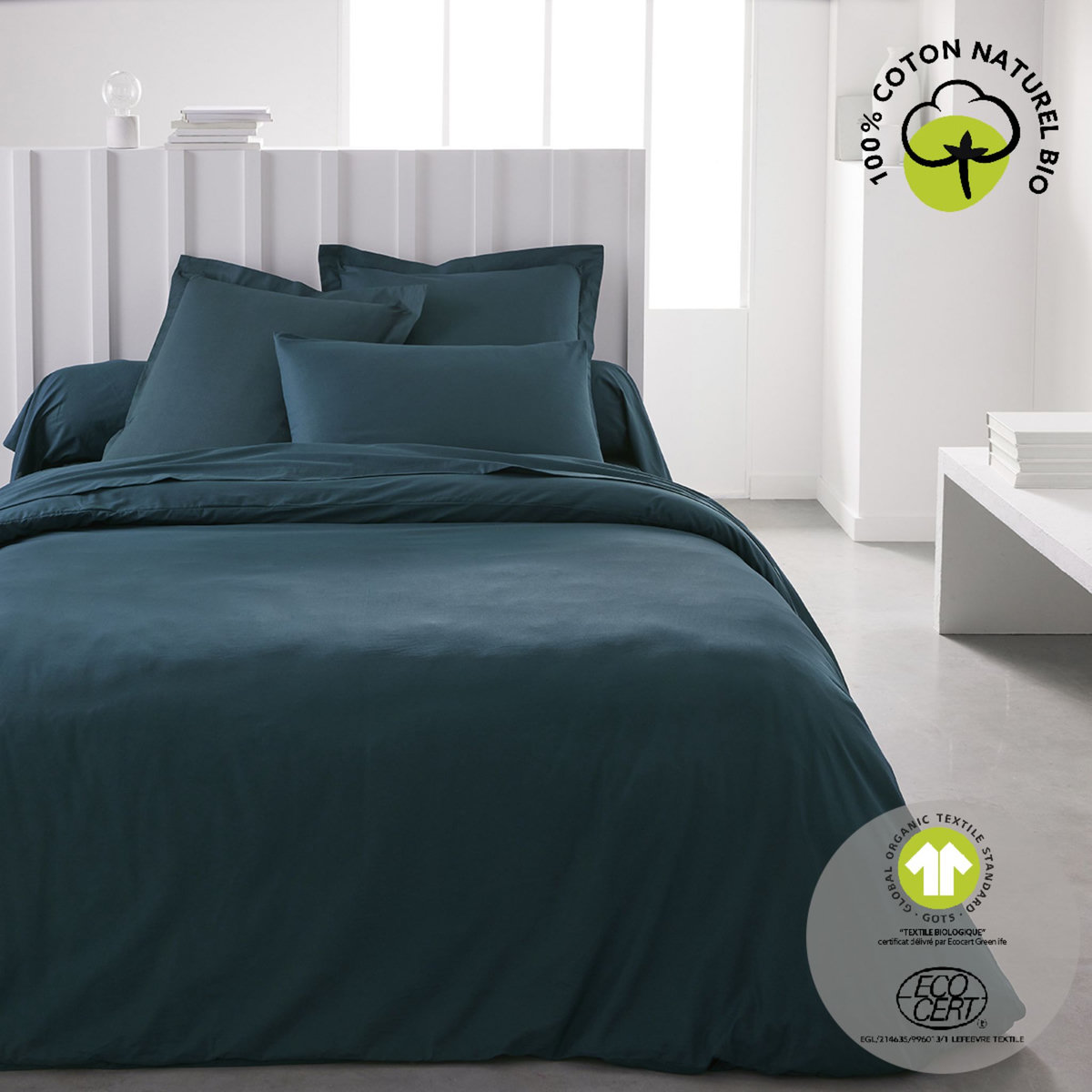 TODAY Drap housse uni en Coton 57 fils ORGANIC