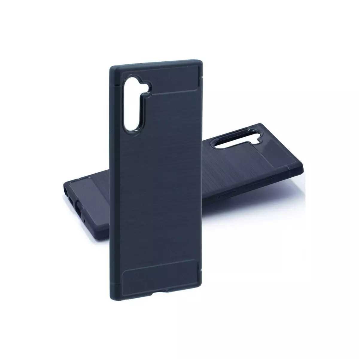 amahousse Coque noire souple Galaxy Note 10 effet carbone brossé