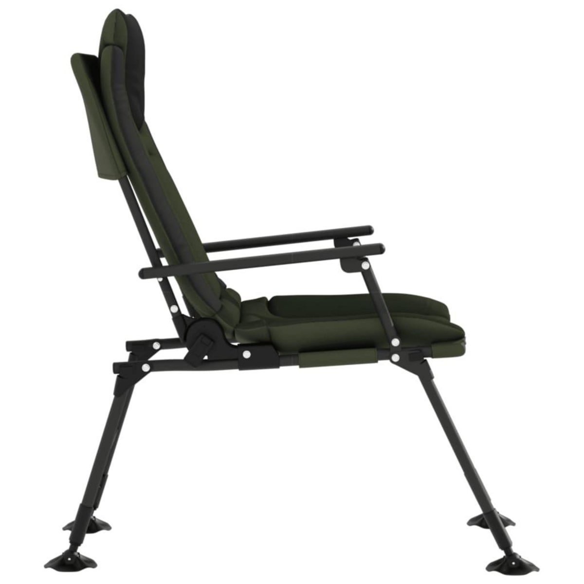 VIDAXL Chaise de peche avec accoudoir pliable vert