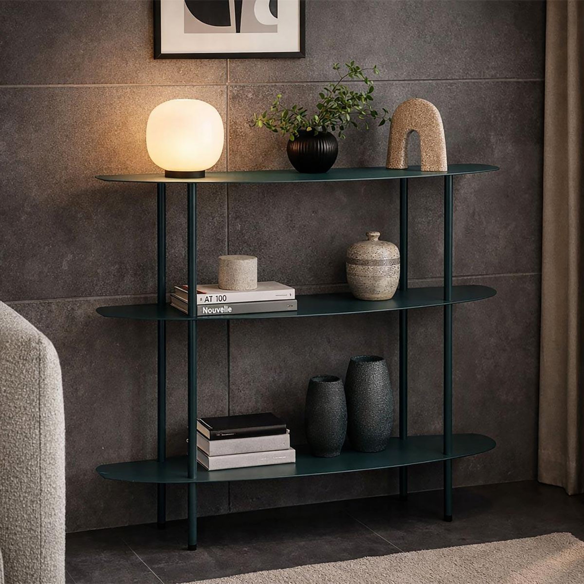 Voir la diapositive 5 : Paris Prix Console design 3 niveaux  saturn  90cm bleu