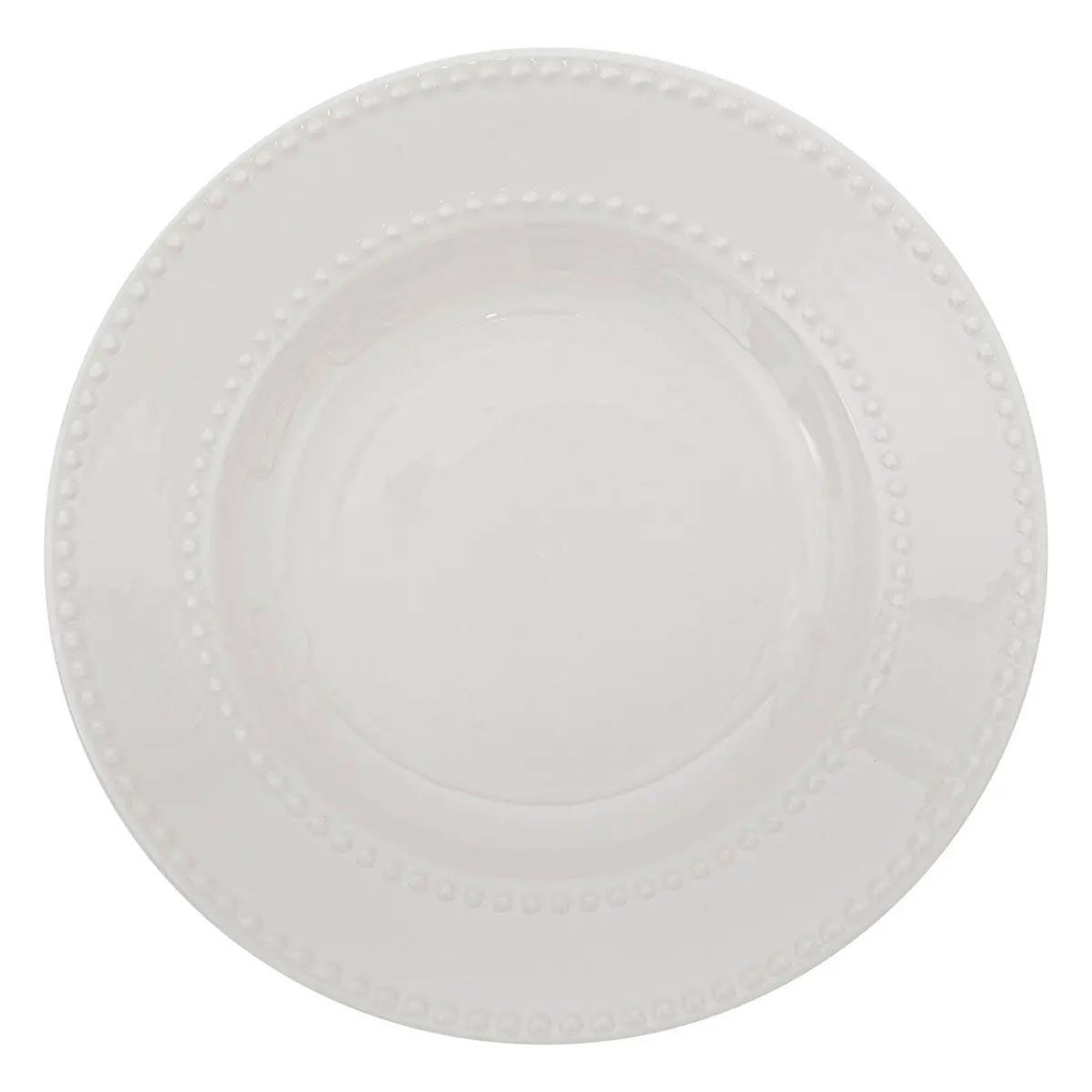 SECRET DE GOURMET Lot de 6 assiettes creuses  perle  22cm blanc