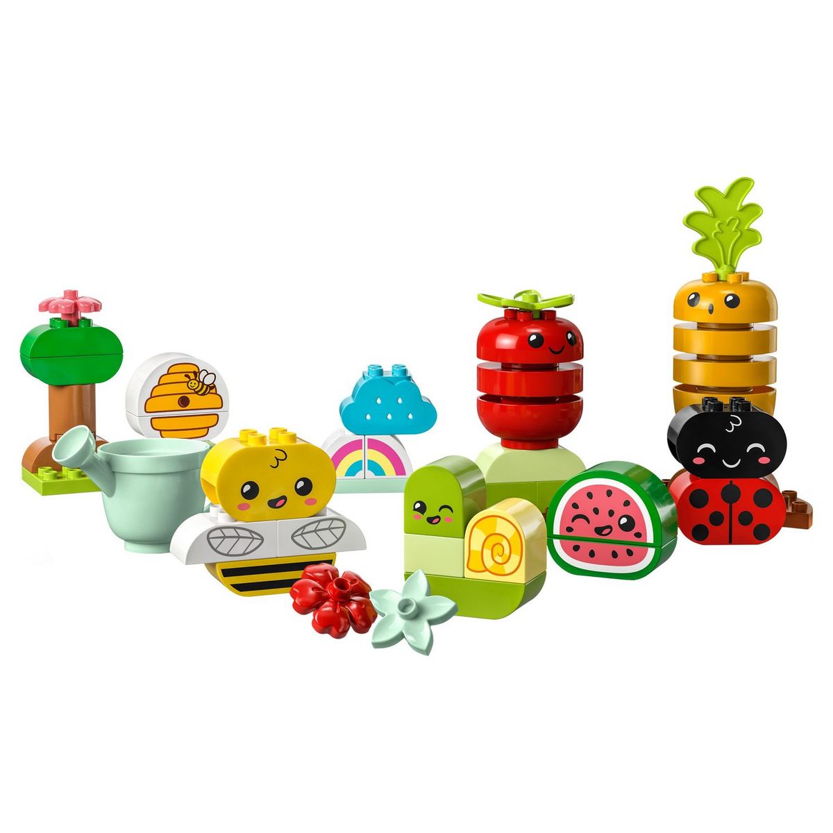 LEGO DUPLO 10984 - Le jardin bio, Jouets à Empiler pour Bébés et Enfants Dès 1,5 An, Jeu Éducatif avec Coccinelle, Bourdon, Fruits et Légumes