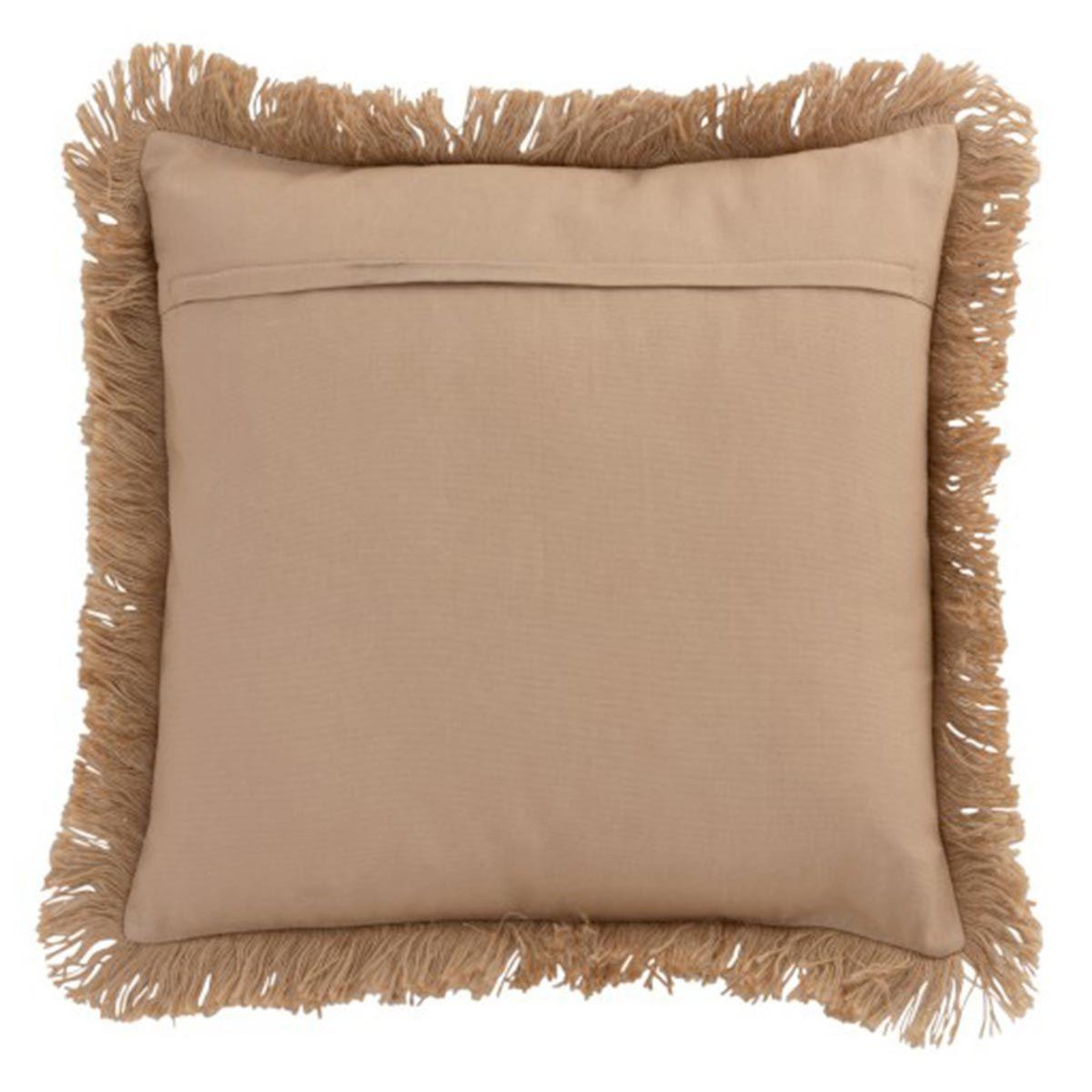 Voir la diapositive 2 : J-LINE Coussin déco  fleur abstraite  47x49cm naturel