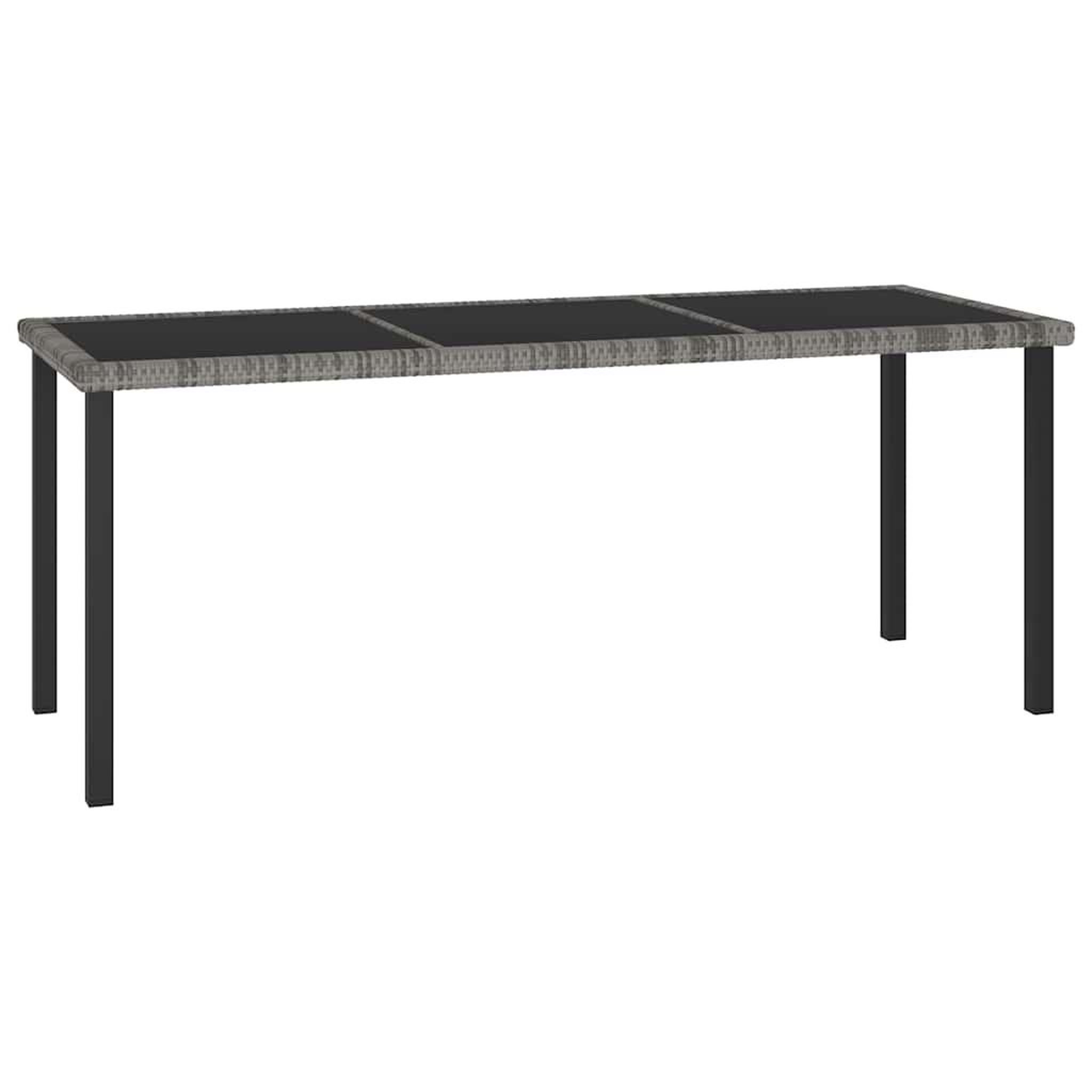 Voir la diapositive 4 : VIDAXL Ensemble a manger de jardin 7 pcs Resine tressee Gris