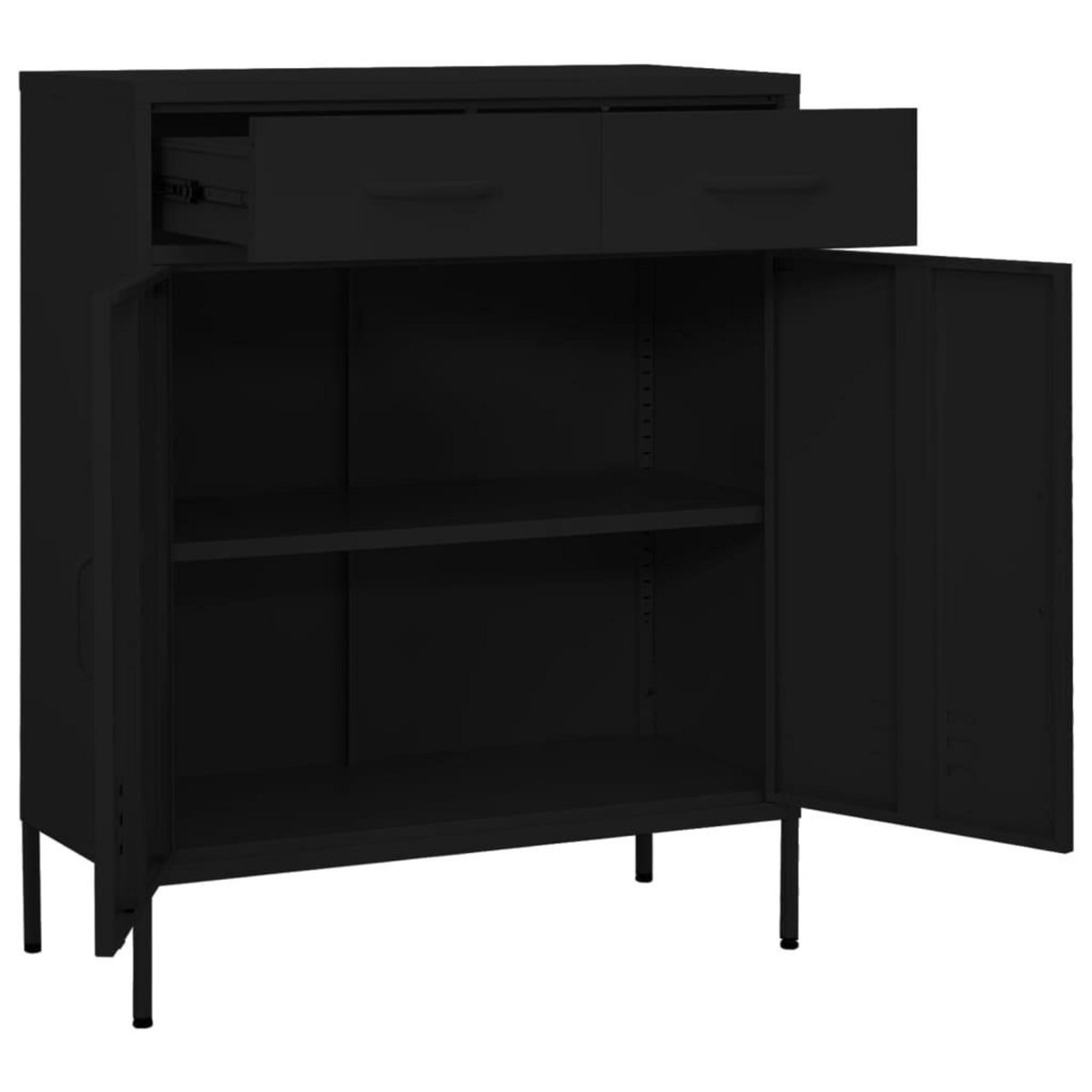 VIDAXL Armoire de rangement Noir 80x35x101,5 cm Acier