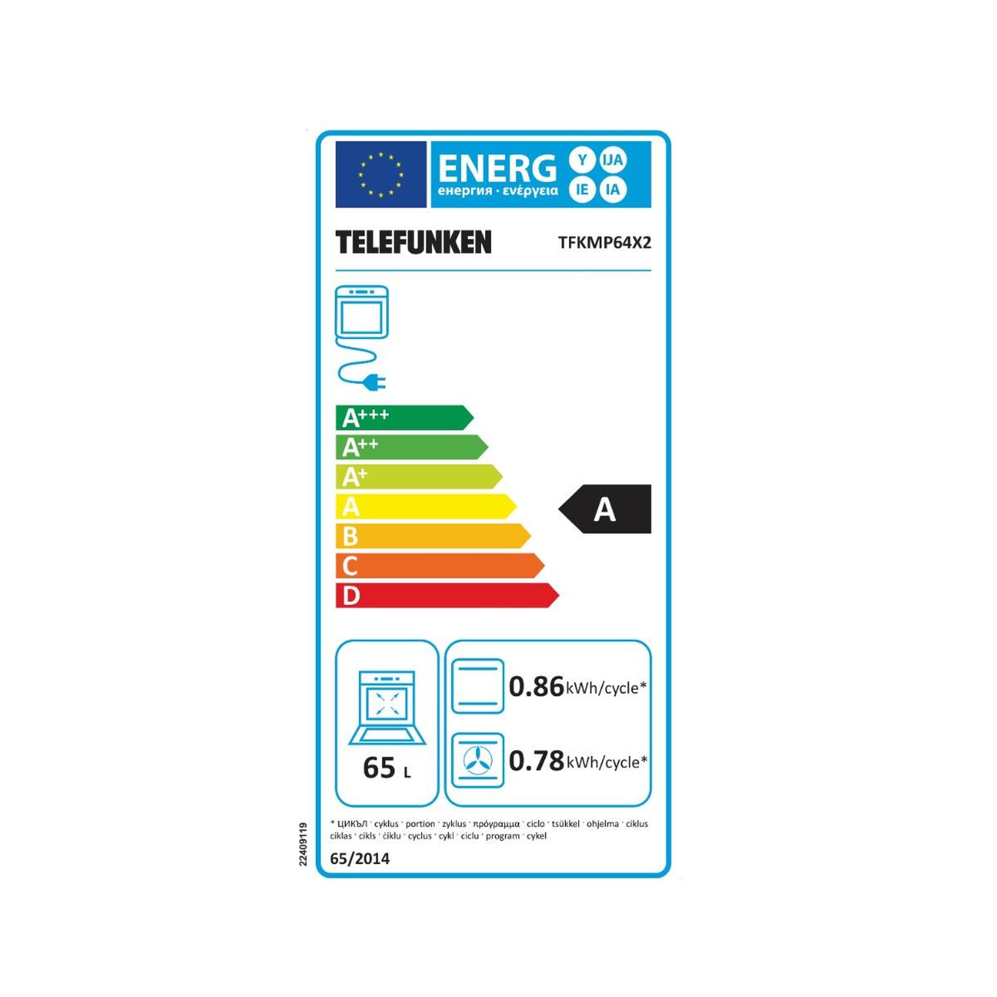 Voir la diapositive 2 : TELEFUNKEN Four intégrable multifonction 65l 56.5cm pyrolyse inox - tfkmp64x2