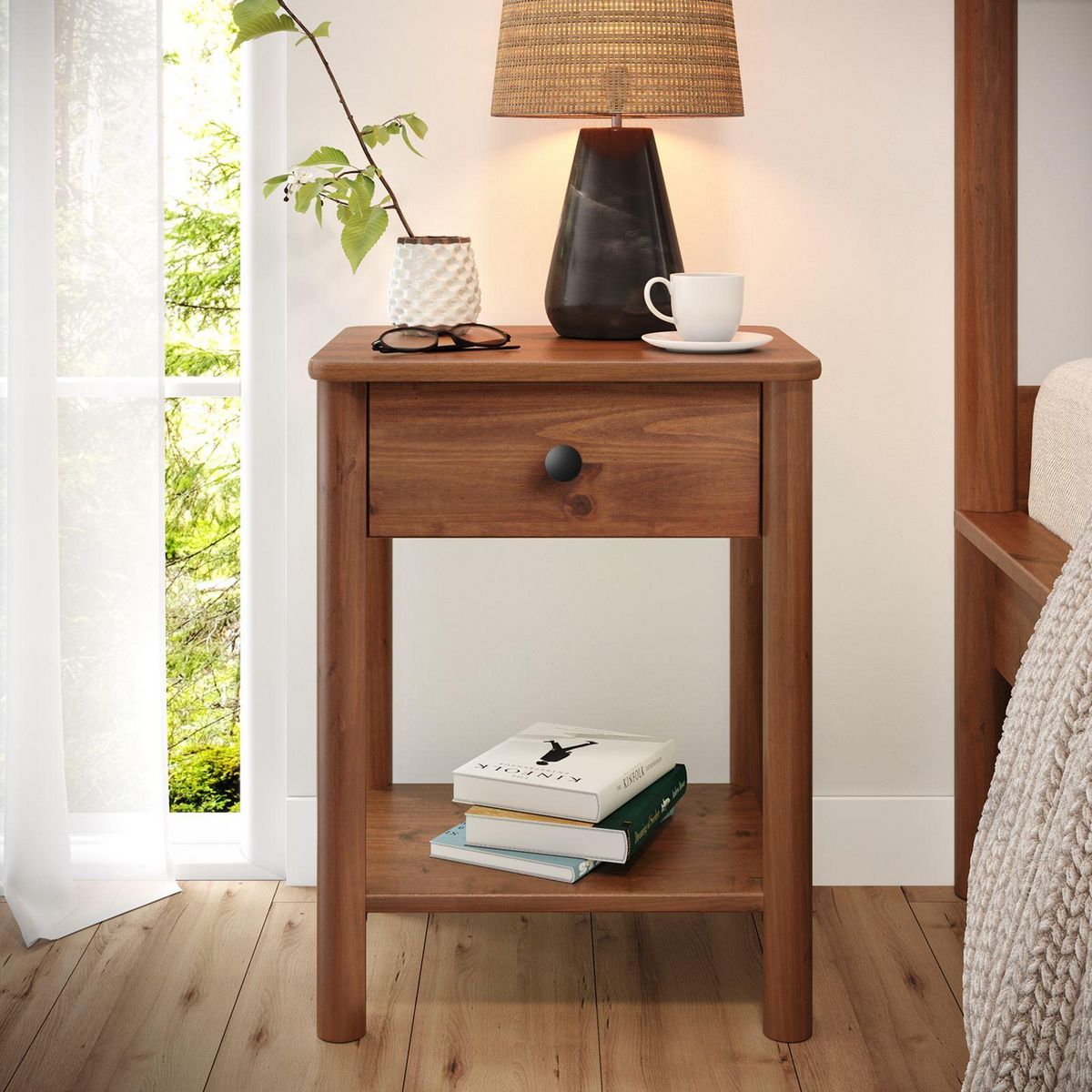 IDIMEX Table de chevet APOANA avec tiroir – En pin massif