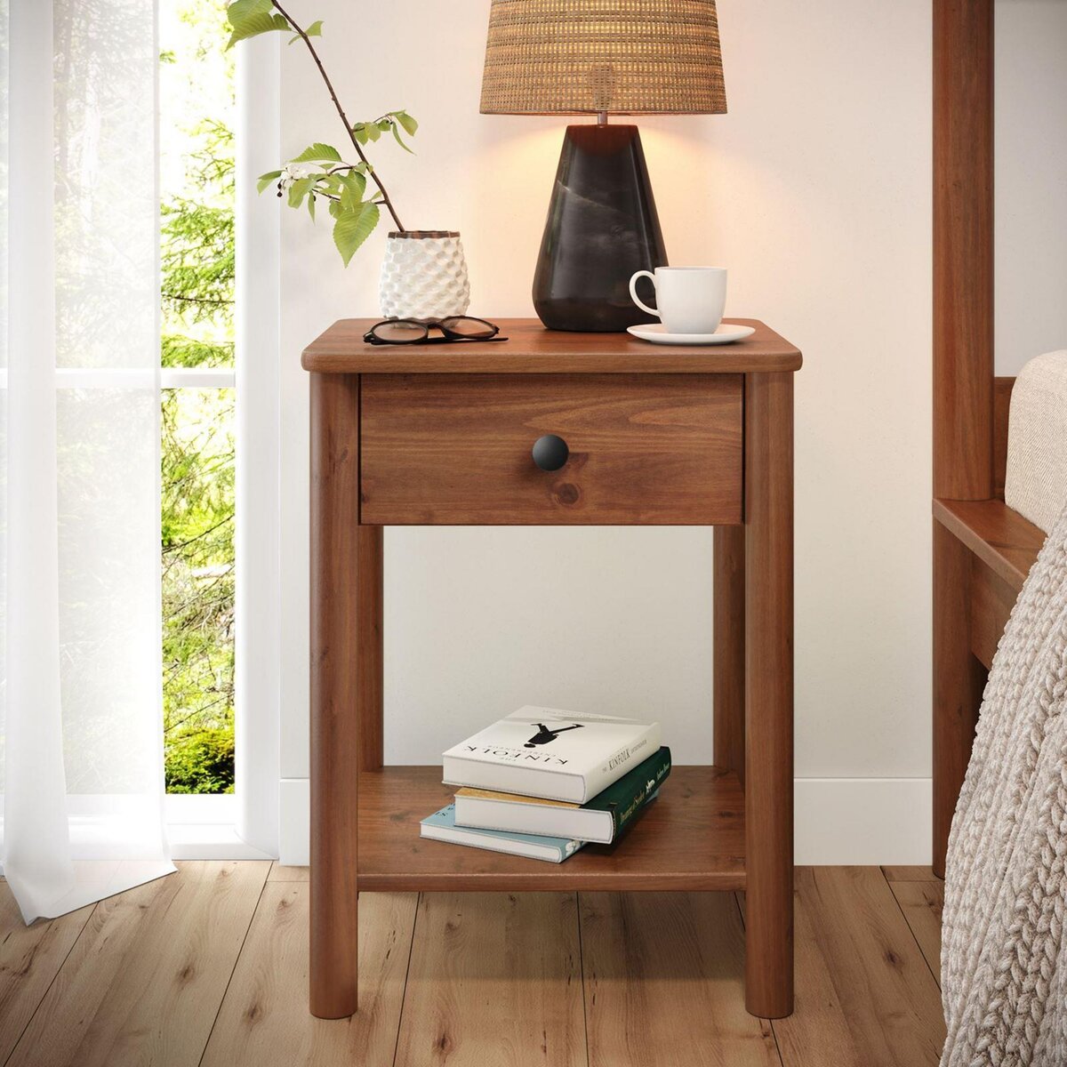 IDIMEX Table de chevet APOANA avec tiroir – En pin massif