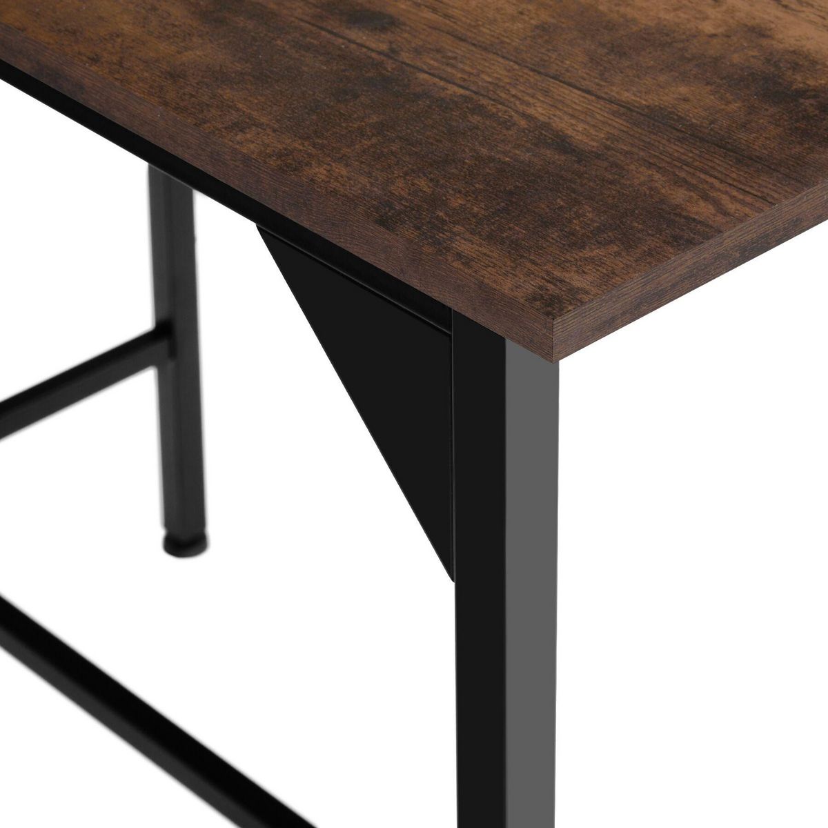 tectake Table de salle à manger style industriel Bois foncé industriel, rustique