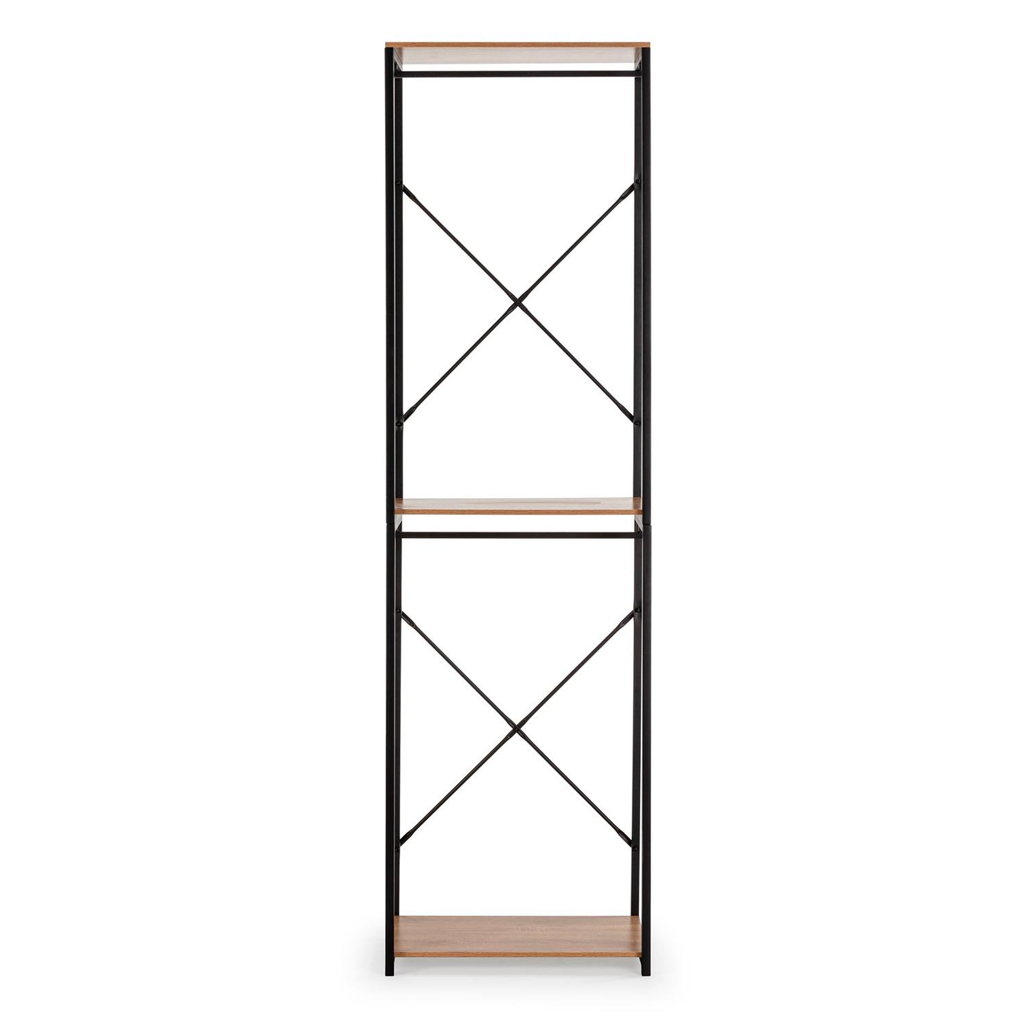Voir la diapositive 3 : VS VENTA-STOCK Portemanteau Nerea avec 2 étagères et 2 barres, couleur chêne/noir