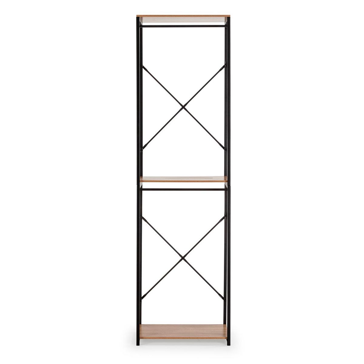 VS VENTA-STOCK Portemanteau Nerea avec 2 étagères et 2 barres, couleur chêne/noir