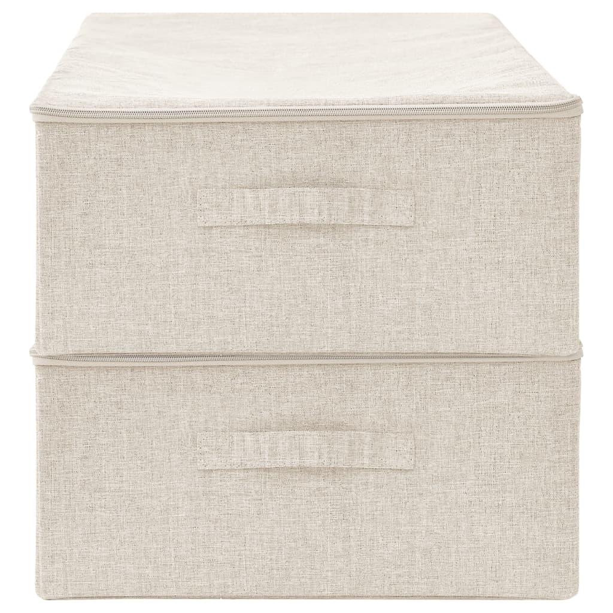 Voir la diapositive 5 : VIDAXL Boîtes de rangement 2 pcs Tissu 70x40x18 cm Creme