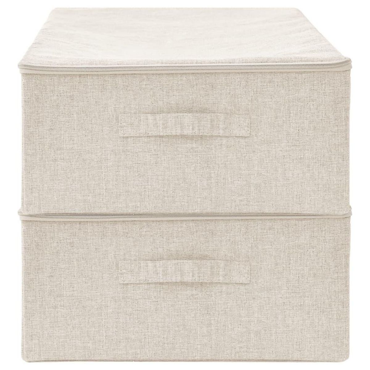 VIDAXL Boîtes de rangement 2 pcs Tissu 70x40x18 cm Creme