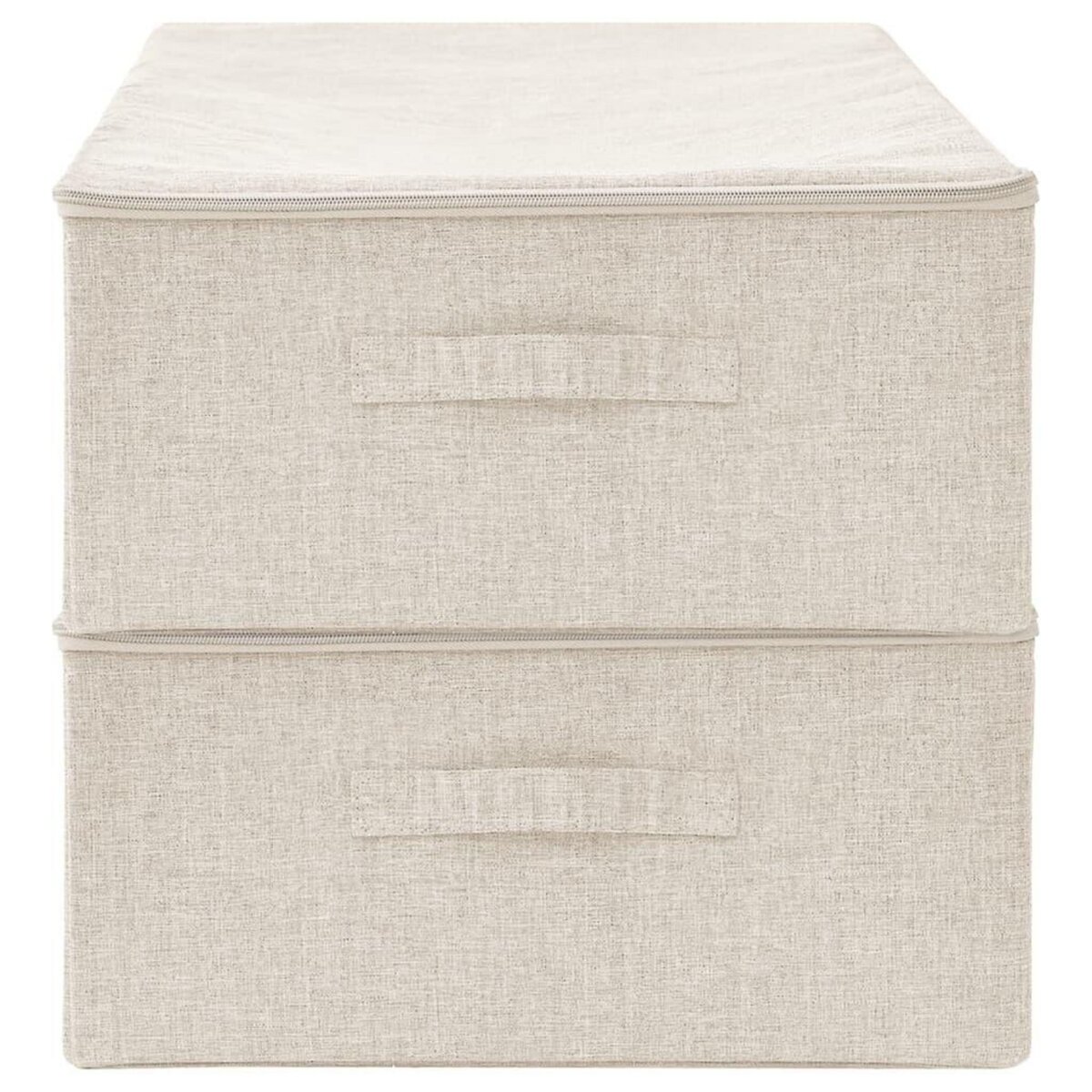 VIDAXL Boîtes de rangement 2 pcs Tissu 70x40x18 cm Creme