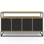 Voir la diapositive 3 : ID MARKET Buffet 140 cm BOSTON 4 portes noires design industriel