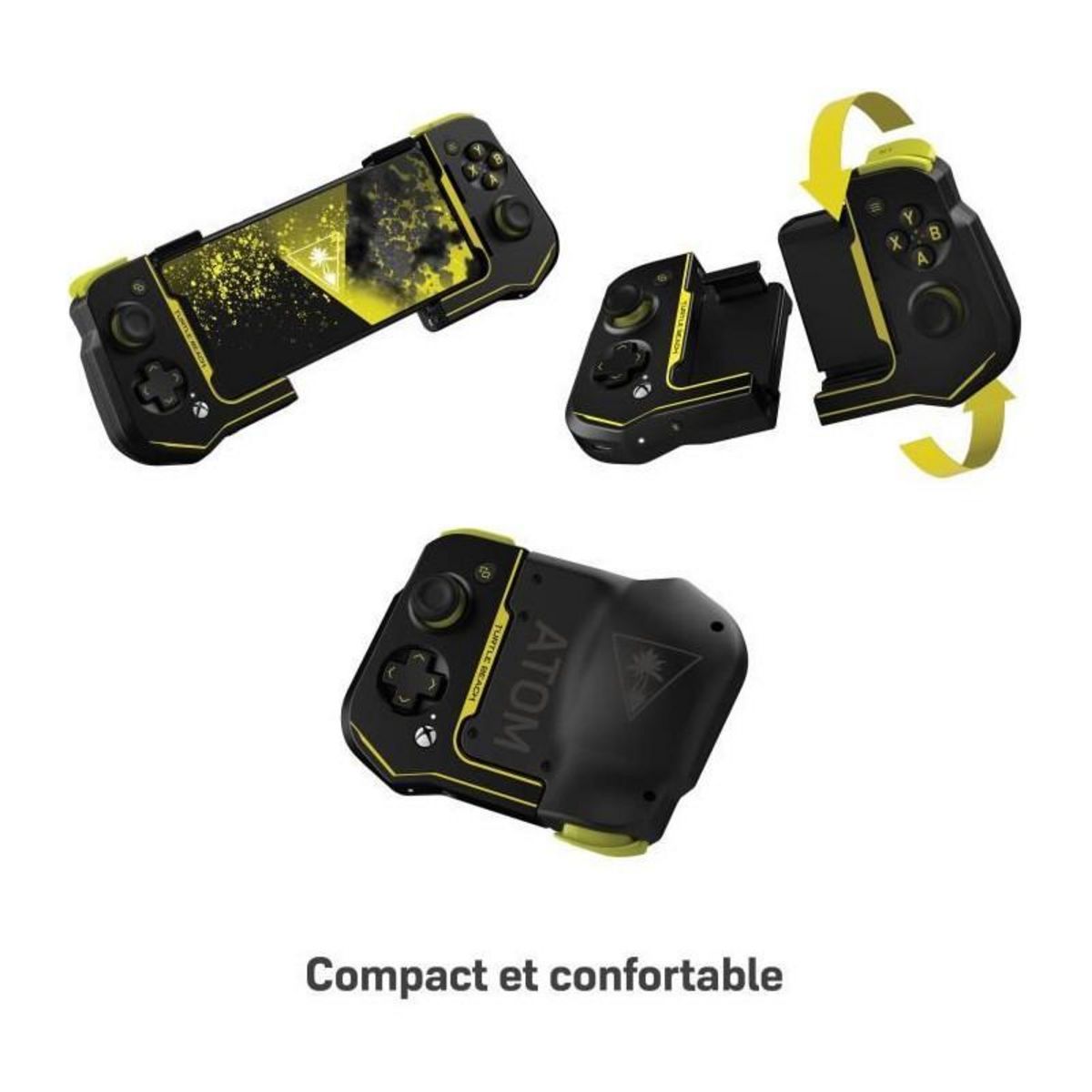 Turtle Beach Manette de jeu mobiles Android - Turtle Beach Atom D4X - Bluetooth - Noir/Jaune