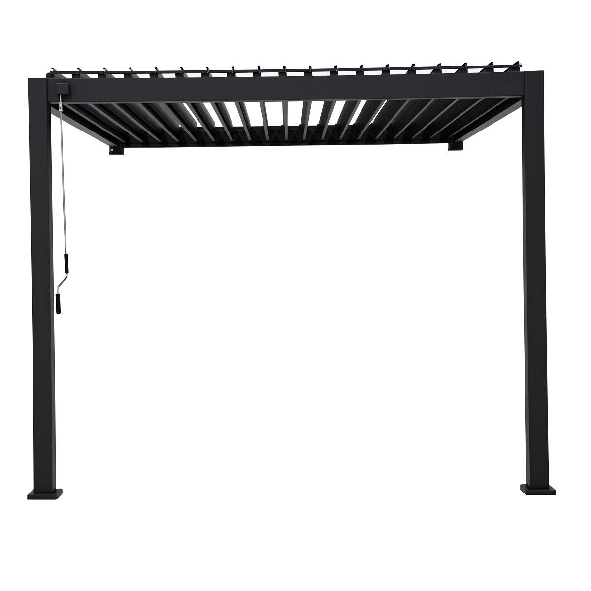 OMBREA Pergola Bioclimatique adossée (2pieds) 3x3m anthracite OMBREA®
