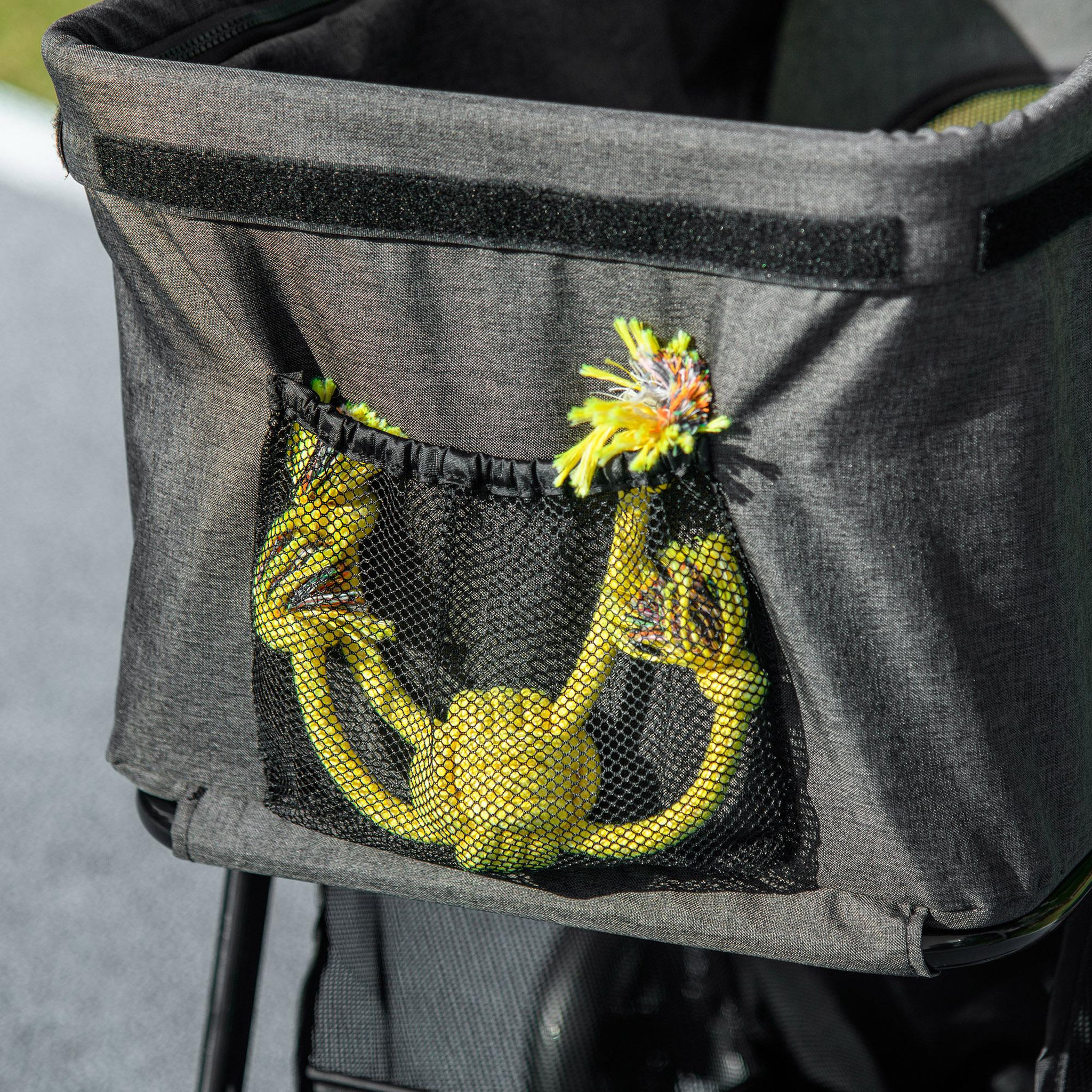 Voir la diapositive 5 : PAWHUT Poussette pour chien 3 en 1 - poussette buggy, panier de transport, panier voiture - acier noir Oxford gris