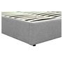 Voir la diapositive 7 : Lit coffre avec sommier relevable et tête de lit capitonnée en tissu gris clair 140x190 cm JOHN