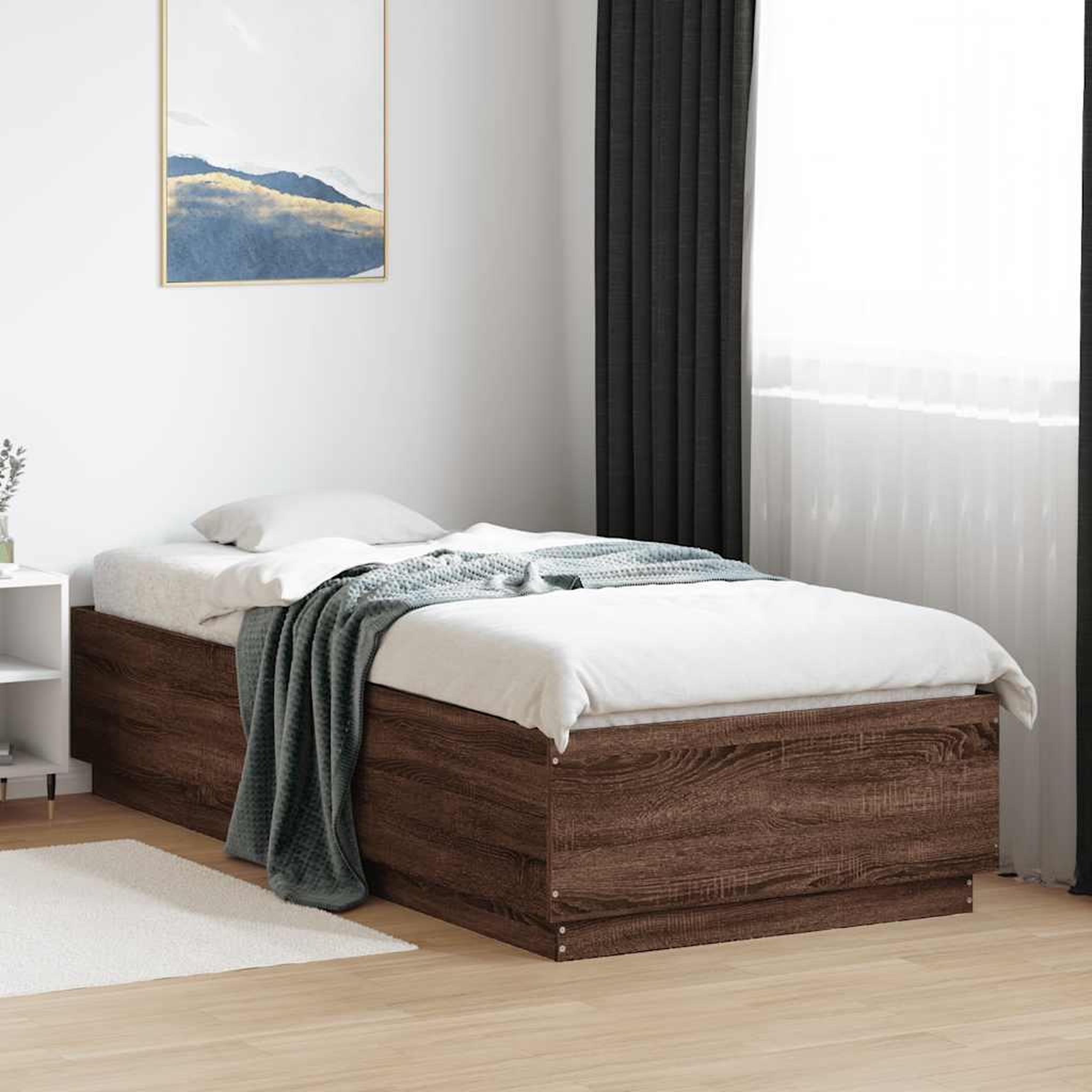 VIDAXL Cadre de lit sans matelas chene marron 100x200 cm