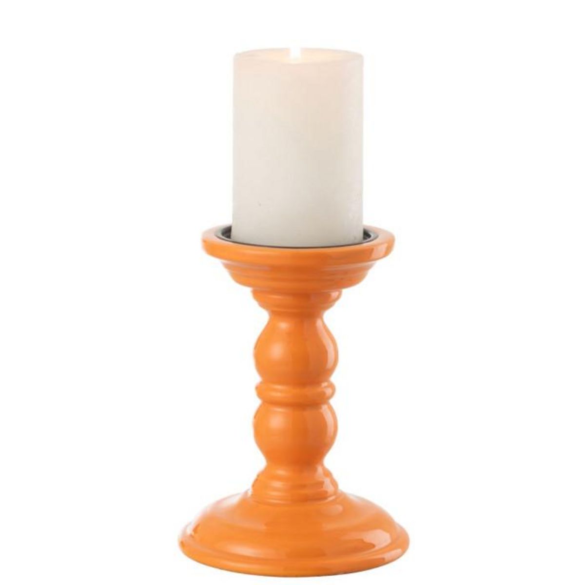 Paris Prix Bougeoir Haltère en Bois  Waldo  17cm Orange