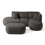 Voir la diapositive 1 : LISA DESIGN Santorini - canapé modulable d'angle droit + pouf - 5 places - en tissu texturé