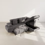 Voir la diapositive 3 : BEST MOBILIER Margaux - canapé d'angle droit 5 places convertible avec coffre et têtières réglables en velours texturé