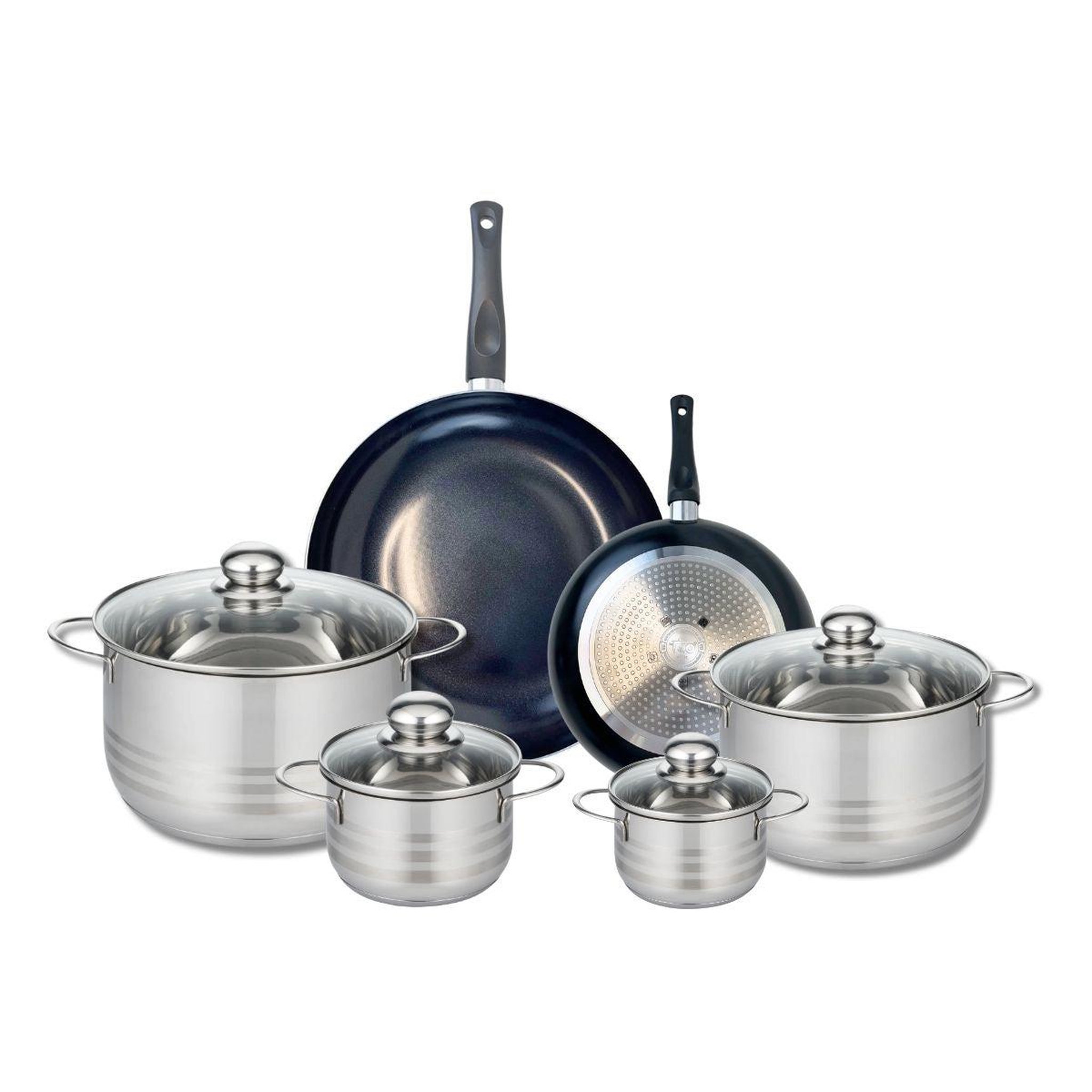 ELO Ensemble de 2 poêles de cuisson 20 et 28 cm et 4 faitouts 12, 14, 20 et 24 cm elo prima brillant