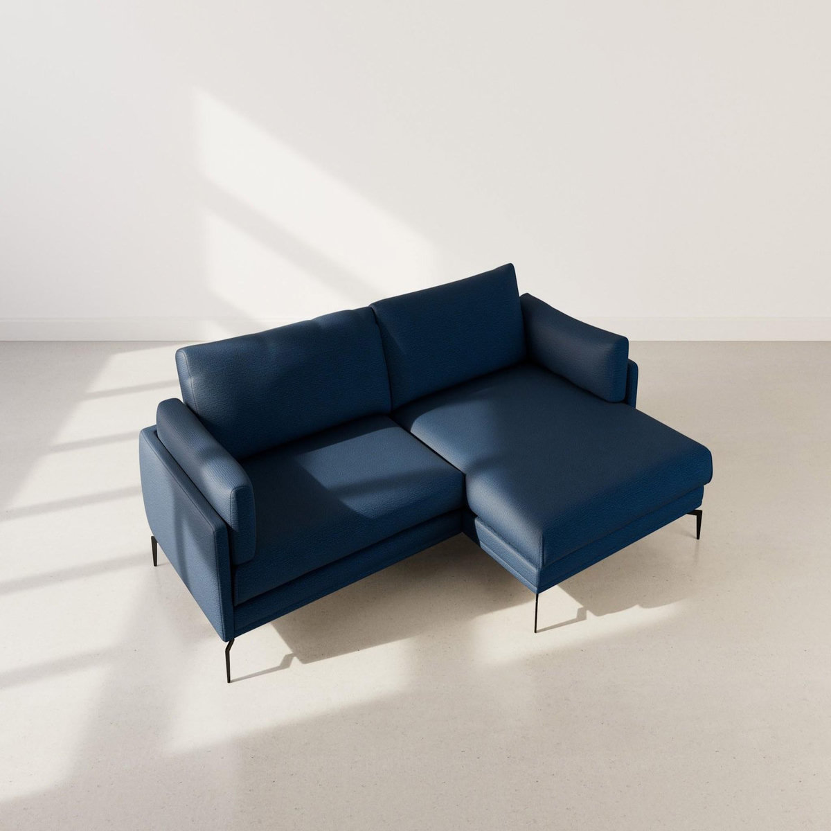 LISA DESIGN Carlos - canapé d'angle droit 4 places ultra moelleux en tissu texturé