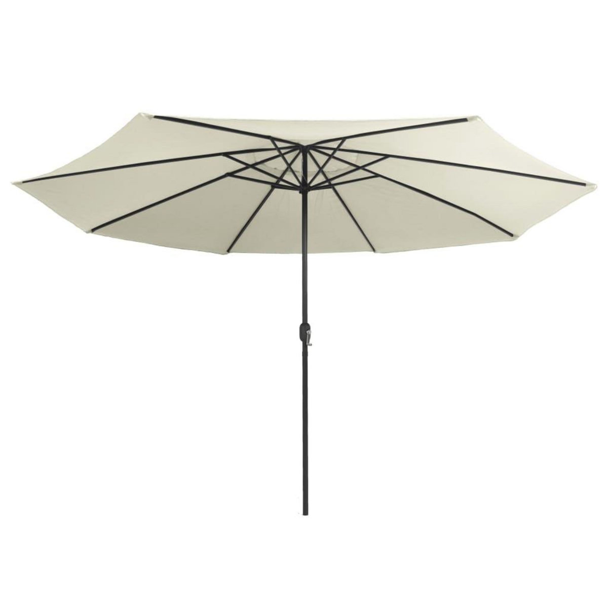 VIDAXL Parasol de jardin avec mat en metal 390 cm blanc sable