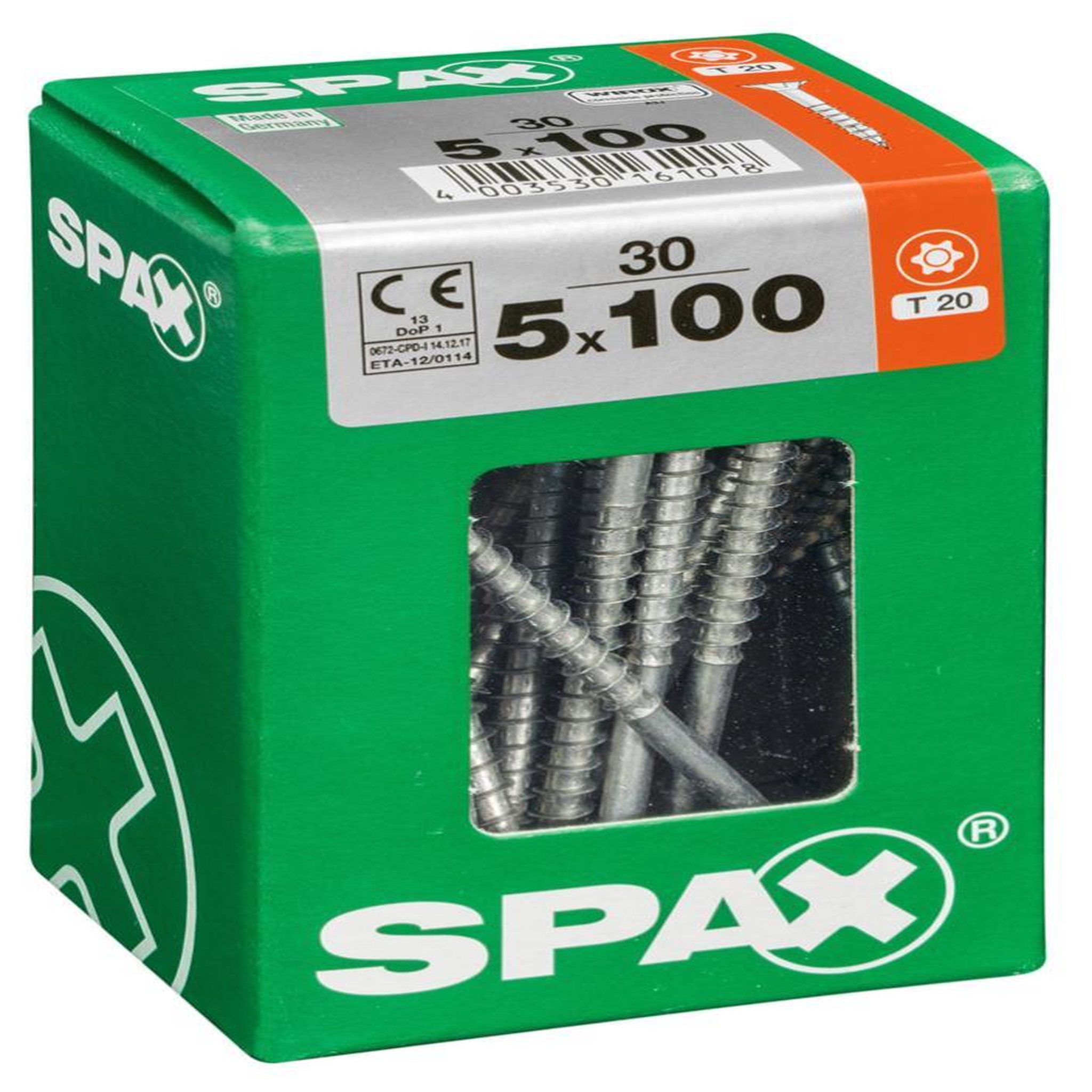 CENTRALE BRICO Lot de 30 vis acier tête fraisée torx SPAX, Diam.5 mm x L.100 mm