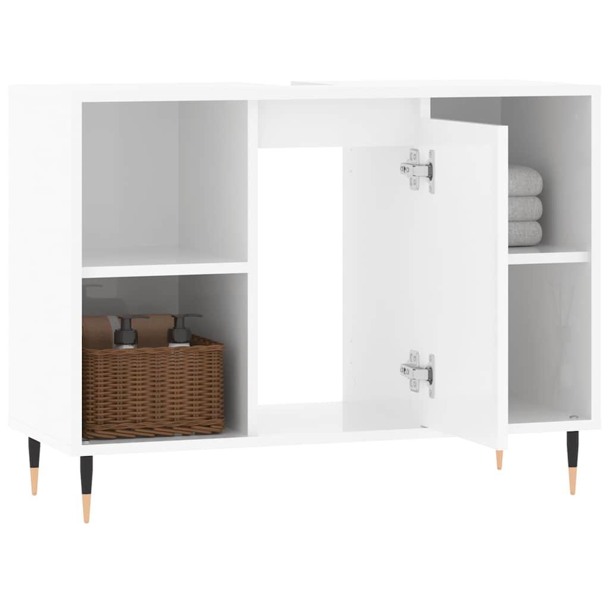 Voir la diapositive 4 : VIDAXL Armoire de salle de bain blanc brillant 80x33x60 cm