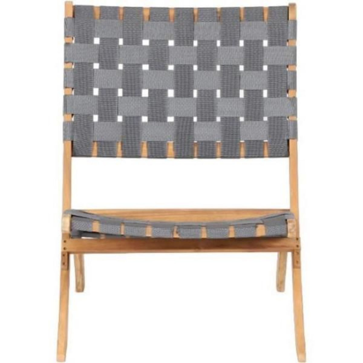 BEAU RIVAGE Lot de 2 fauteuils de jardin VERONE en bois d'acacia FSC et corde - coloris gris