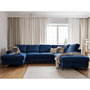 Voir la diapositive 1 : BEST MOBILIER Lilly - canapé panoramique d'angle droit - 7 places - convertible avec coffre - en velours côtelé