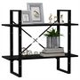 Voir la diapositive 4 : VIDAXL Bibliotheque a 2 niveaux Noir 80x30x70 cm Bois de pin massif